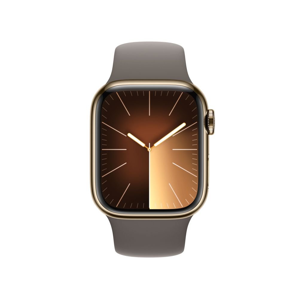 Apple Watch Series 9 GPS Cellular 41mm Gold Stainless Steel Case with Clay Sport Band S M 2023